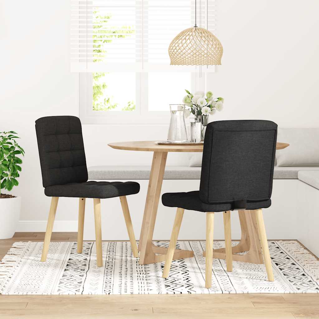 vidaXL Καρέκλες Τραπεζαρίας 2 τεμ. Μαύρες Υφασμάτινες