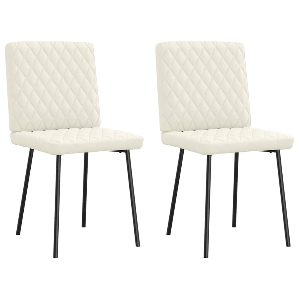 vidaXL Καρέκλες Τραπεζαρίας 2 τεμ. Κρεμ Βελούδινες