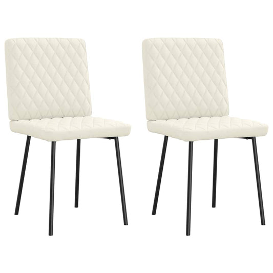 vidaXL Καρέκλες Τραπεζαρίας 2 τεμ. Κρεμ Βελούδινες