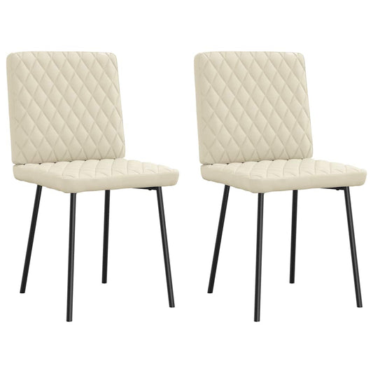 vidaXL Καρέκλες Τραπεζαρίας 2 τεμ. Κρεμ από Συνθετικό Δέρμα