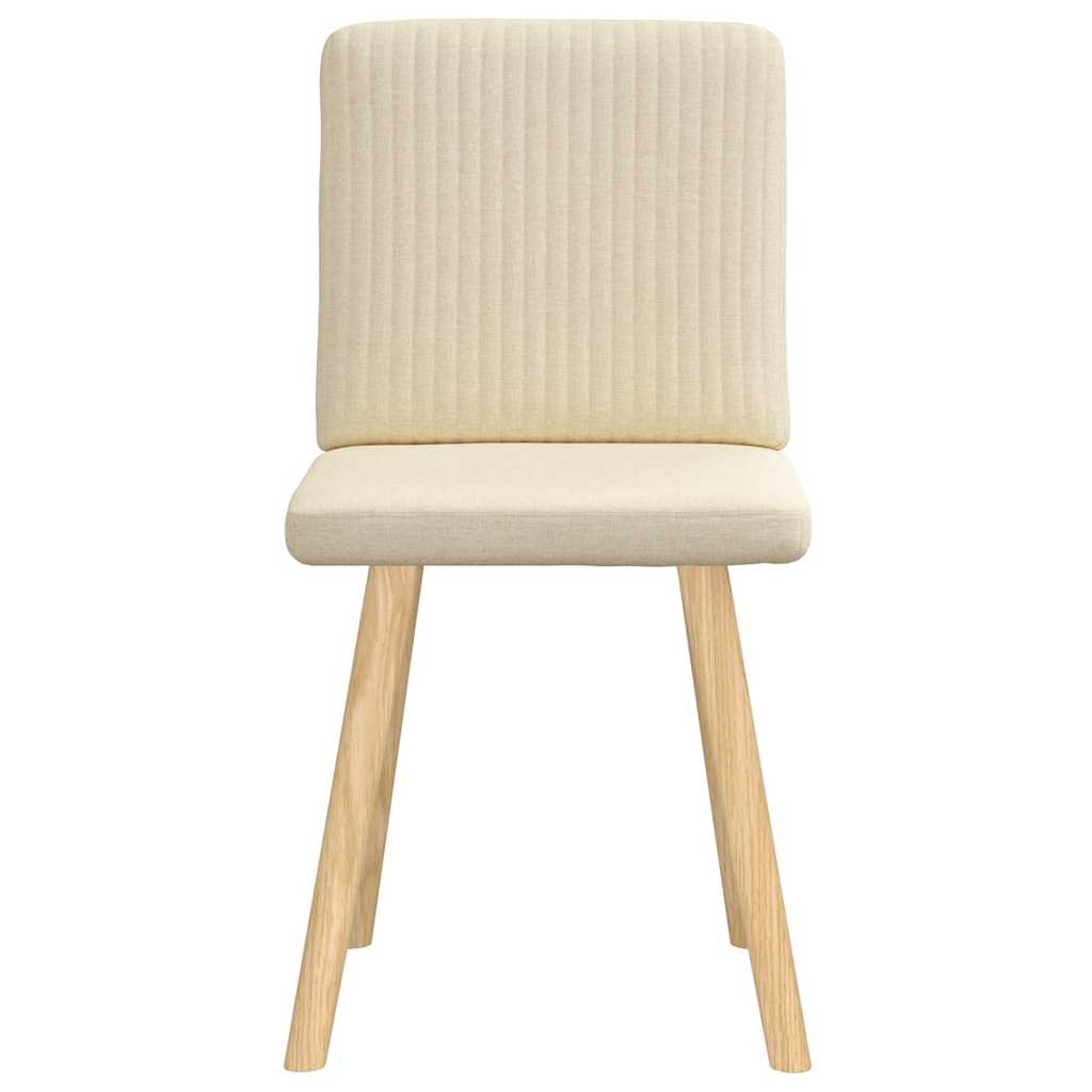 vidaXL Καρέκλες Τραπεζαρίας 2 τεμ. Κρεμ Υφασμάτινες