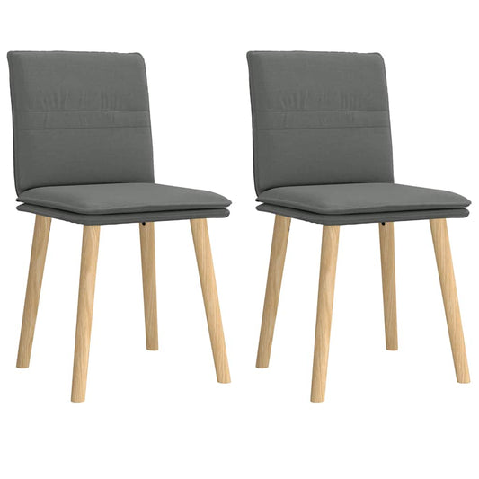 vidaXL Καρέκλες Τραπεζαρίας 2 τεμ Σκ. Γκρι Υφασμάτινες