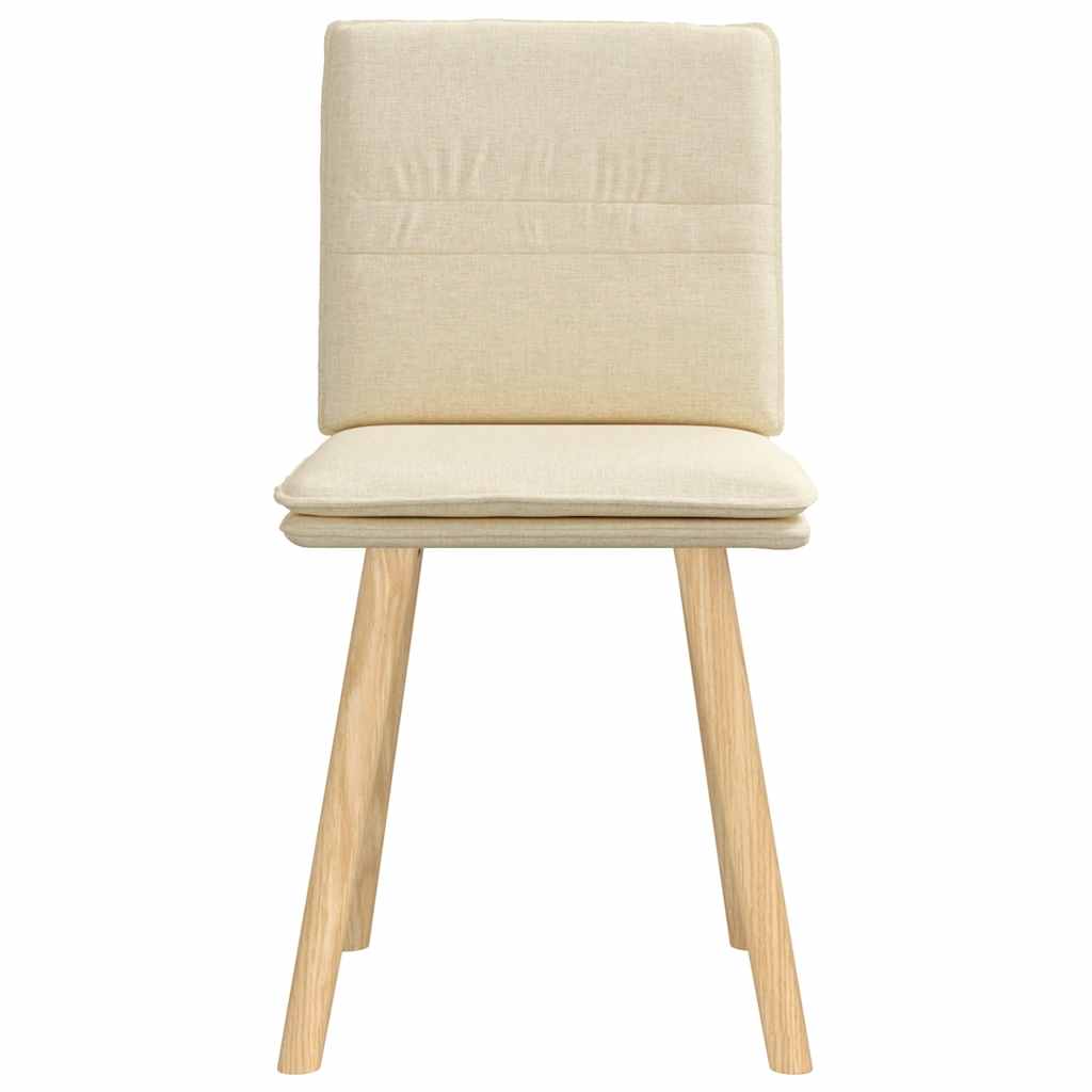 vidaXL Καρέκλες Τραπεζαρίας 2 τεμ. Κρεμ Υφασμάτινες