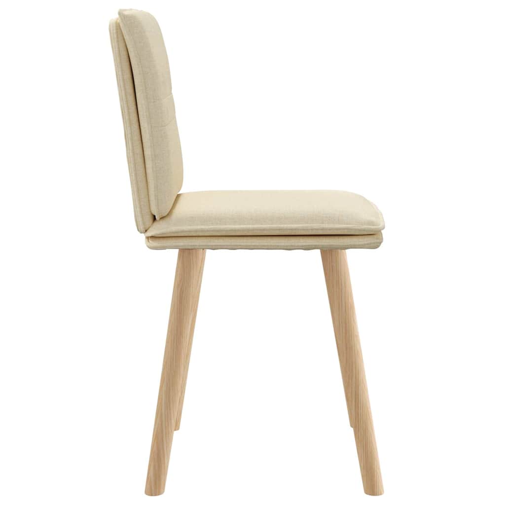 vidaXL Καρέκλες Τραπεζαρίας 2 τεμ. Κρεμ Υφασμάτινες