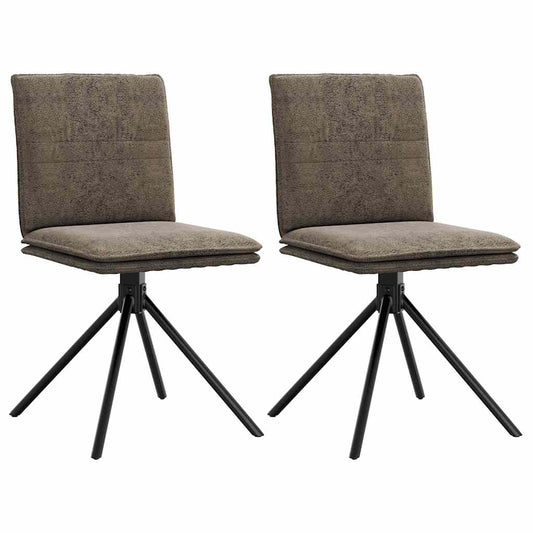 vidaXL Καρέκλα τραπεζαρίας Σκούρο Γκρι από Συνθετικό Καστόρι