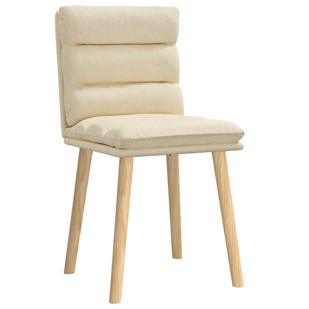 vidaXL Καρέκλες Τραπεζαρίας 2 τεμ. Κρεμ Υφασμάτινες