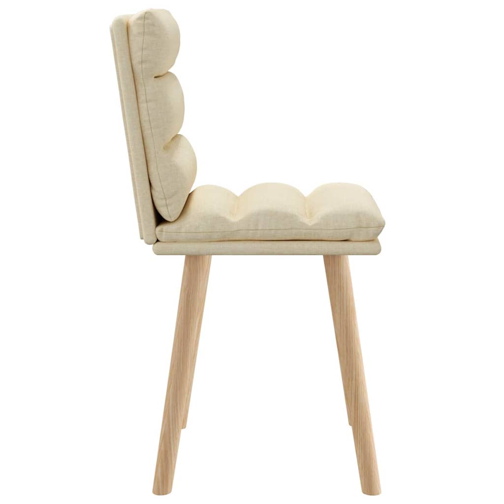 vidaXL Καρέκλες Τραπεζαρίας 2 τεμ. Κρεμ Υφασμάτινες