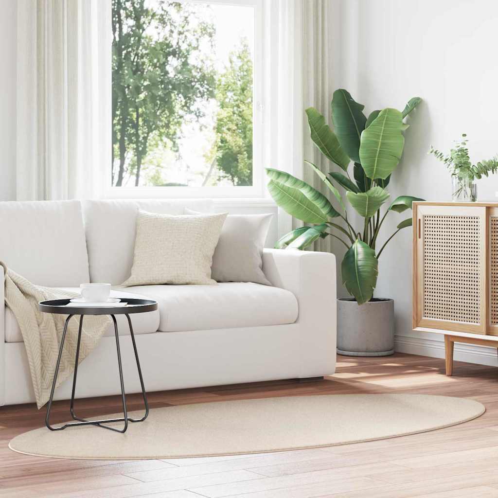 vidaXL Χαλιά χώρου Ωοειδής HUARTE Μπεζ 100 x 200 cm 100% Πολυεστέρας