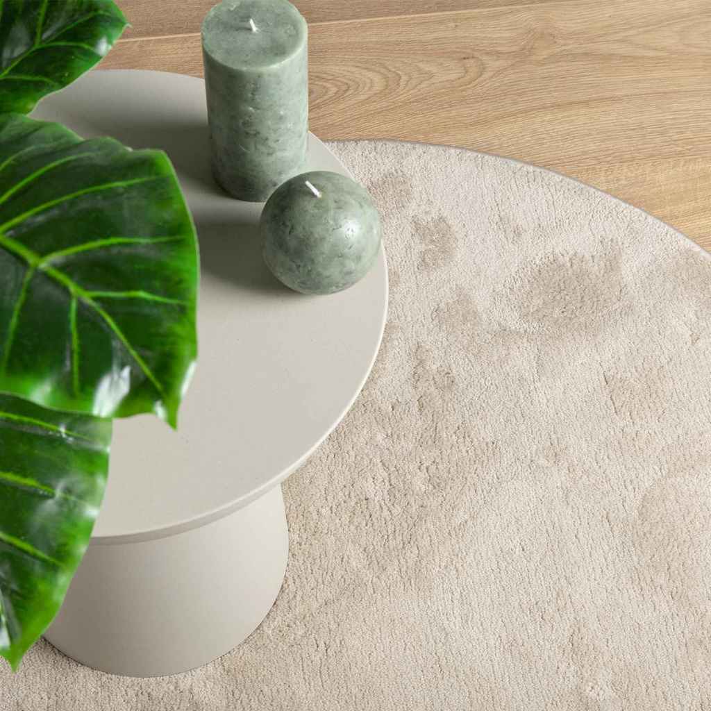 vidaXL Χαλιά χώρου Ωοειδής HUARTE Μπεζ 170 x 120 εκ. 100% Πολυεστέρας