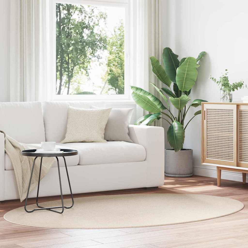 vidaXL Χαλιά χώρου Ωοειδής HUARTE Μπεζ 140 x 200 cm 100% Πολυεστέρας