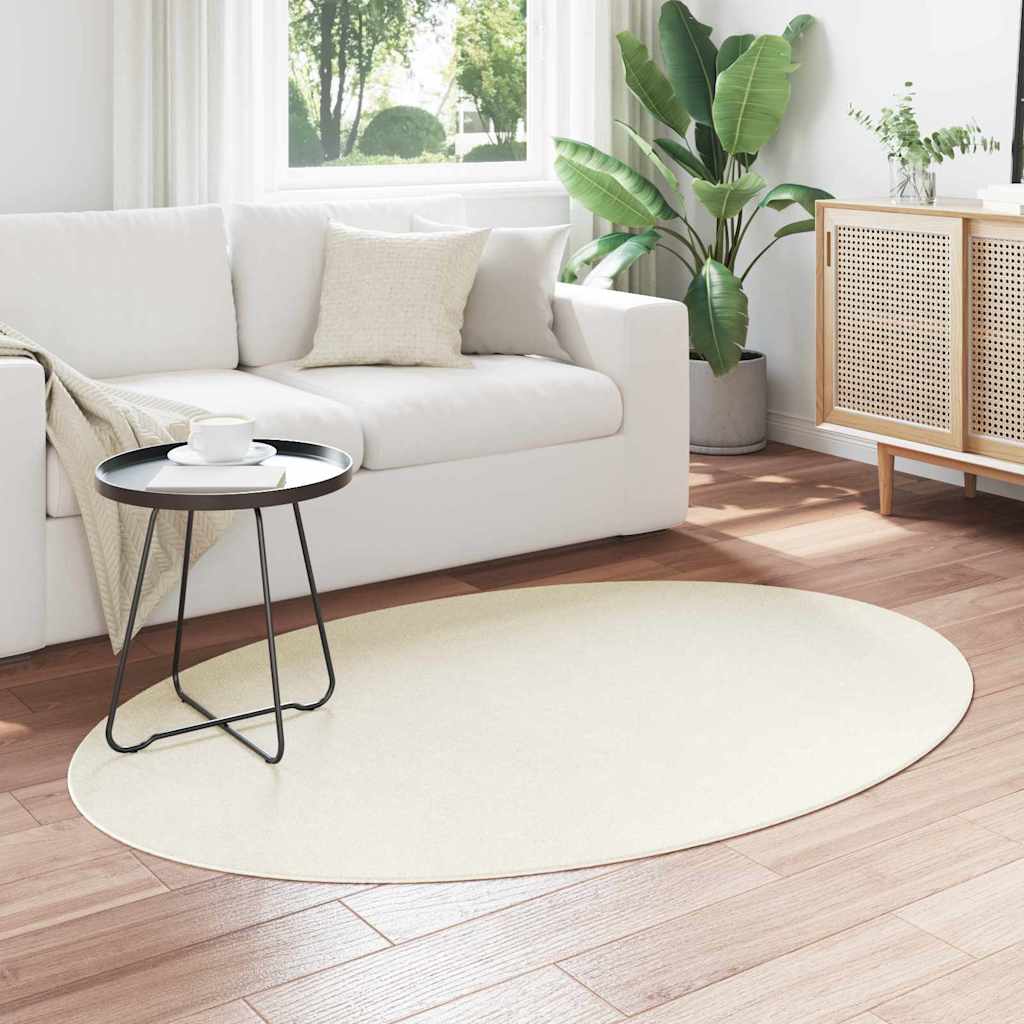 vidaXL Χαλιά χώρου Ωοειδής HUARTE Κρεμ 120 x 170 cm 100% Πολυεστέρας
