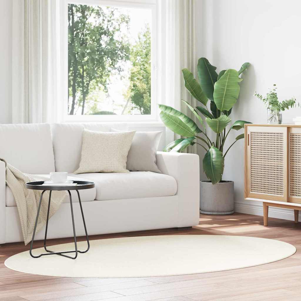 vidaXL Χαλιά χώρου Ωοειδής HUARTE Κρεμ 200 x 140 cm 100% Πολυεστέρας