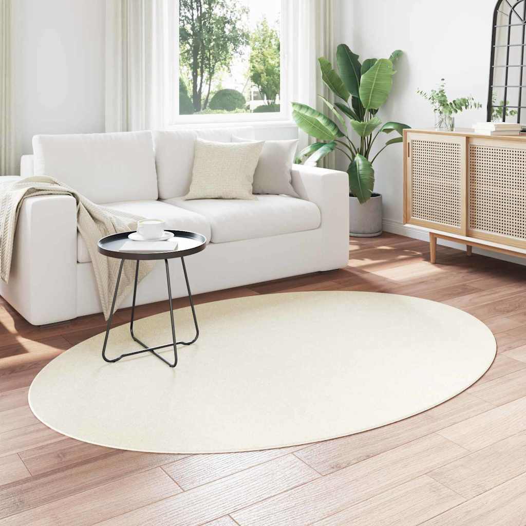 vidaXL Χαλιά χώρου Ωοειδής HUARTE Κρεμ 200 x 140 cm 100% Πολυεστέρας