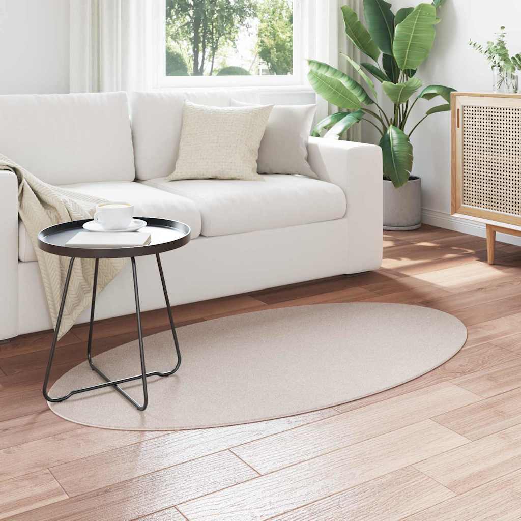 vidaXL Χαλιά χώρου Ωοειδής HUARTE Άμμος 80 x 150 cm 100% Πολυεστέρας