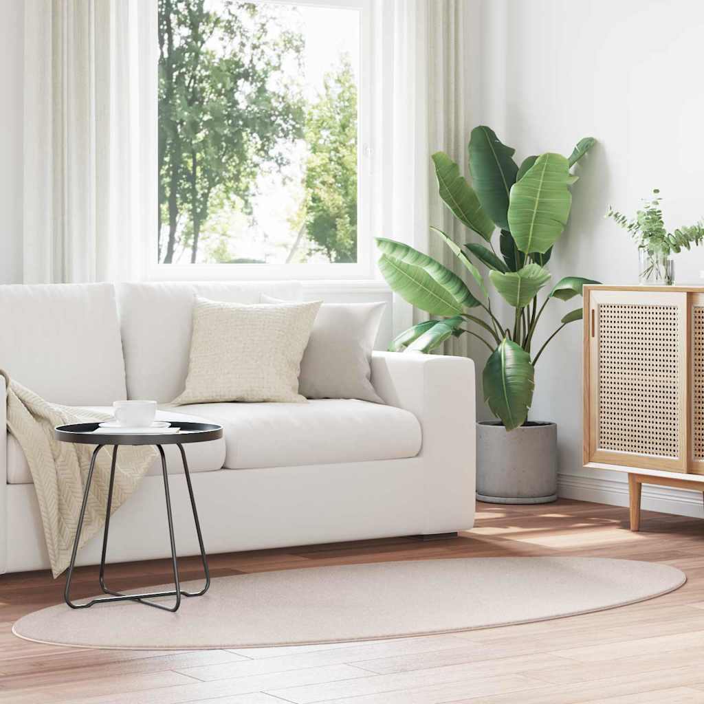 vidaXL Χαλιά χώρου Ωοειδής HUARTE Άμμος 100 x 200 cm 100% Πολυεστέρας