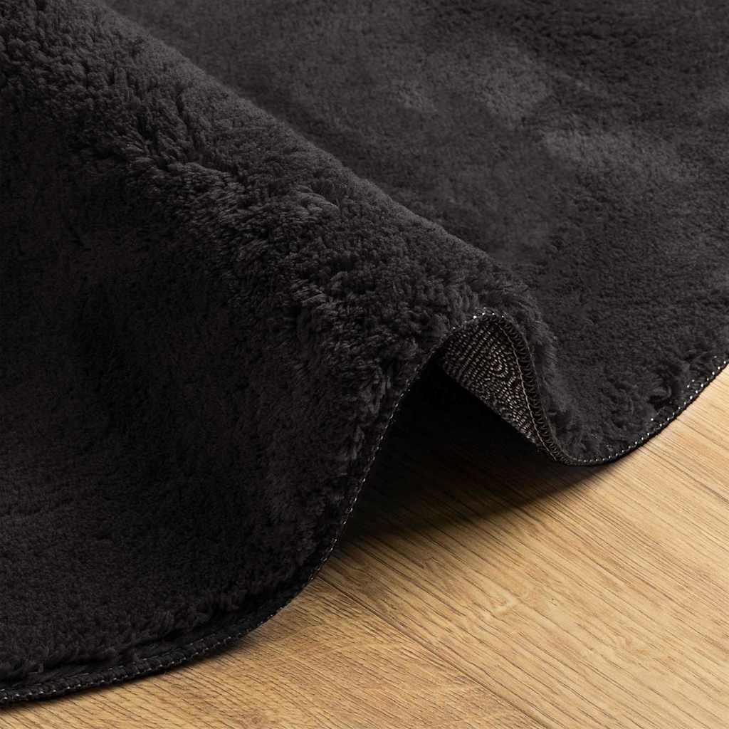 vidaXL Χαλιά χώρου Ωοειδής HUARTE Μαύρο 80 x 150 cm 100% Πολυεστέρας