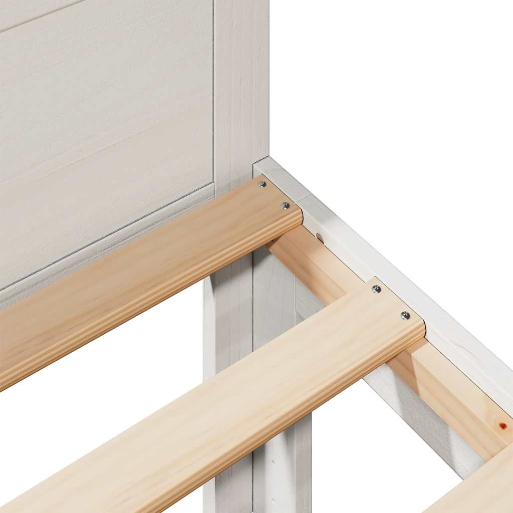 vidaXL Σκελετός Κρεβ. Χωρίς Στρώμα Λευκό 80x200 εκ. Μασίφ Ξύλο Πεύκου