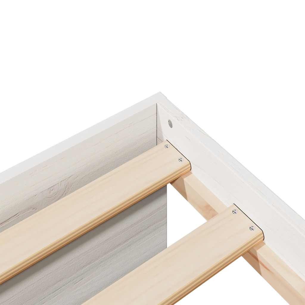 vidaXL Κρεβάτι ημέρας χωρίς στρώμα Λευκό 100x200 cm Στερεό ξύλο πεύκο