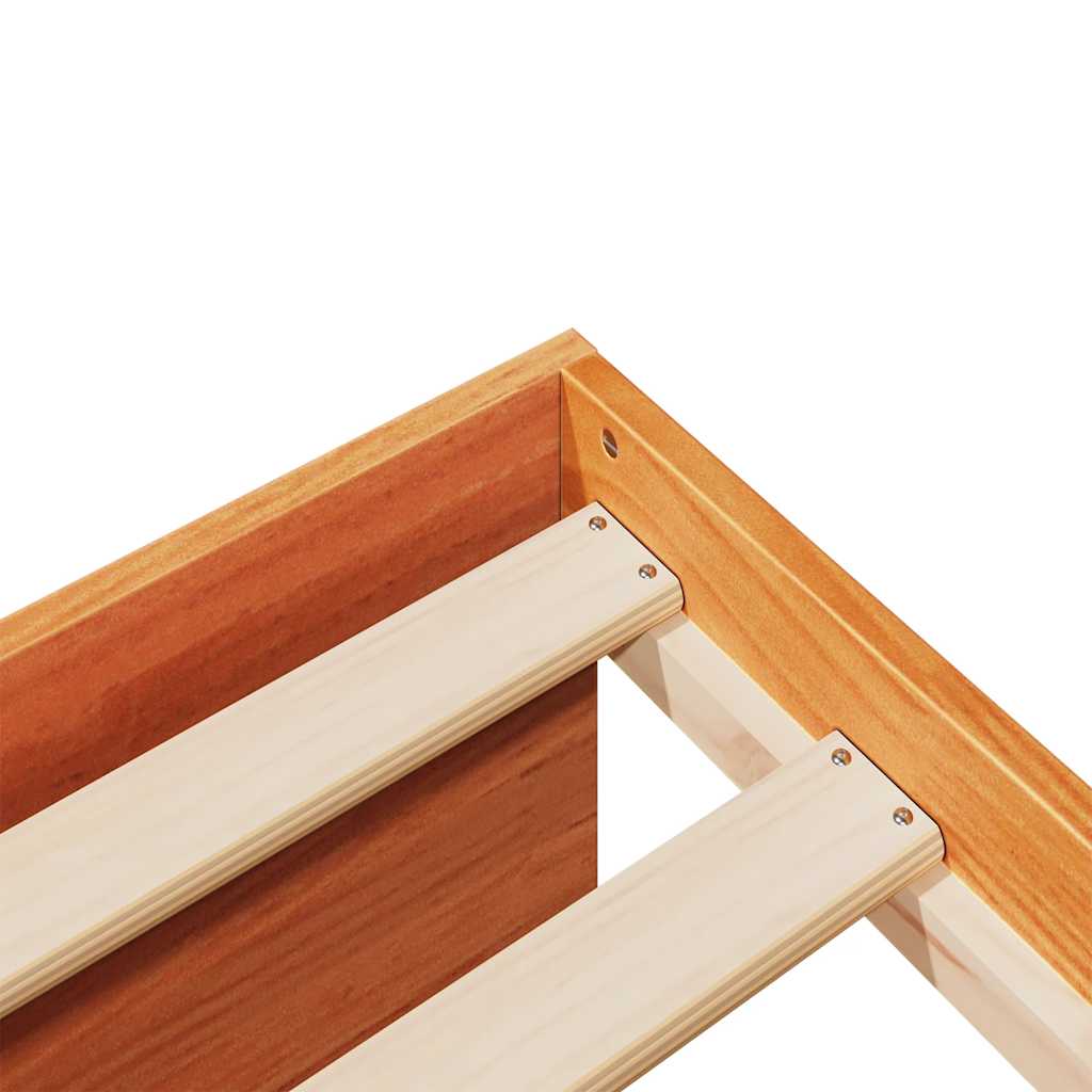 vidaXL Καναπές Κρεβάτι Χωρίς Στρώμα Καφέ 90x190 εκ. Μασίφ Ξύλο Πεύκου