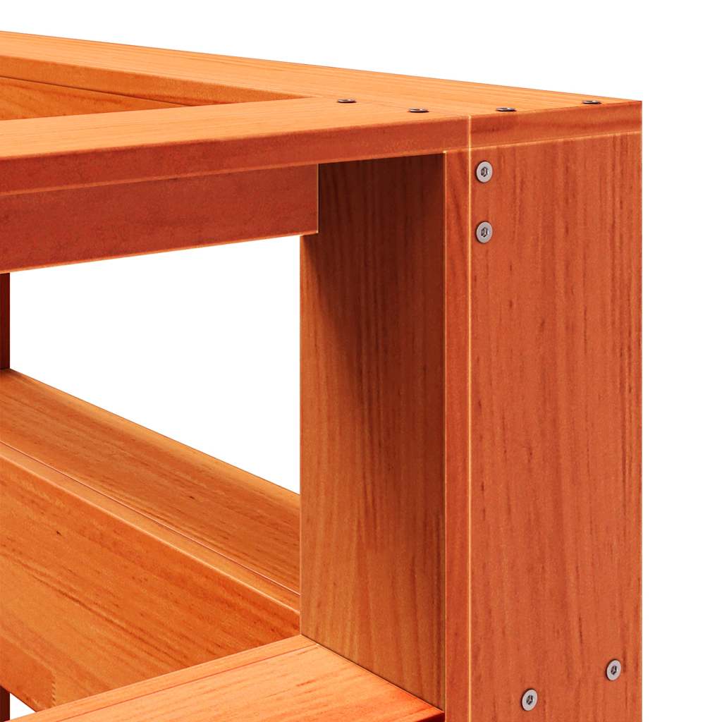 vidaXL βιβλιοθήκη κεφαλάρι σε σχήμα L Καφέ Κεριού 120 εκ. Ξύλο Πεύκου