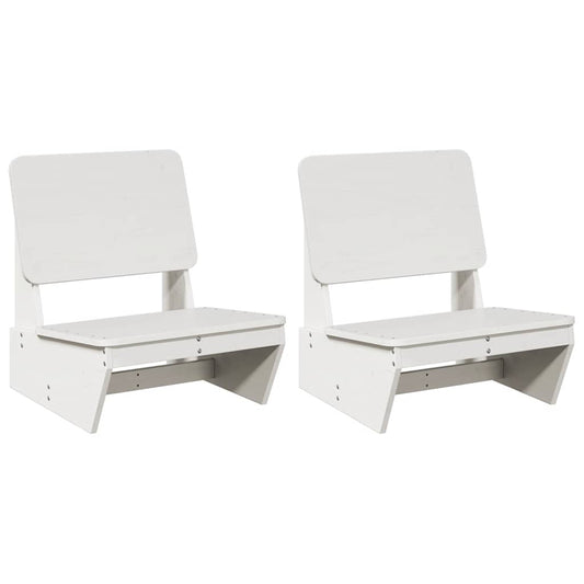 vidaXL Καρέκλες κήπου 2 τεμάχια Λευκό 60x64x70,5 cm Ξύλο πεύκο μασίφ