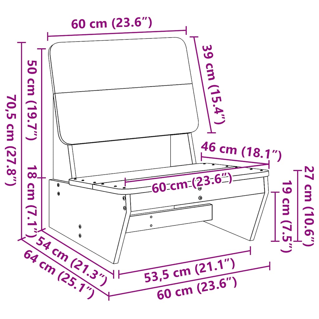 vidaXL Καρέκλες κήπου 2 τεμάχια Λευκό 60x64x70,5 cm Ξύλο πεύκο μασίφ