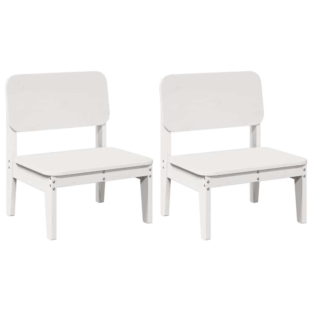 vidaXL Καρέκλες κήπου 2 τεμάχια Λευκό 60x52,5x72 cm Ξύλο πεύκο μασίφ