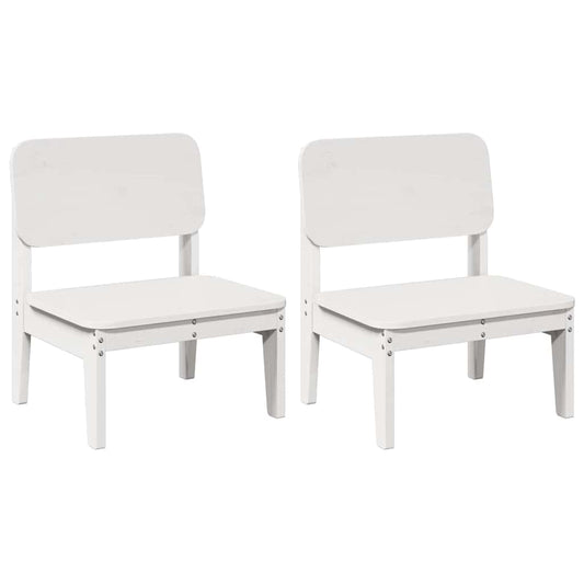 vidaXL Καρέκλες κήπου 2 τεμάχια Λευκό 60x52,5x72 cm Ξύλο πεύκο μασίφ