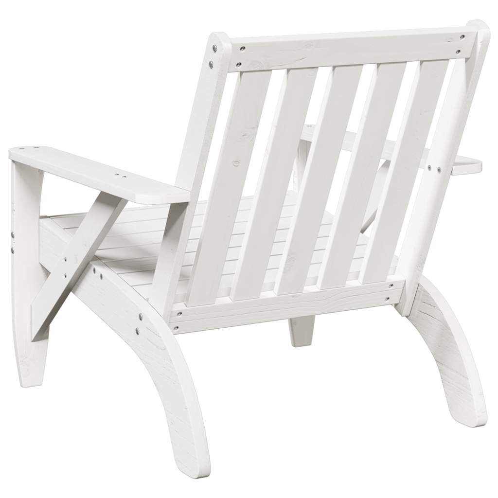 vidaXL Καρέκλα κήπου Adirondack Λευκό 75x77x77 cm Στερεό ξύλο πεύκο