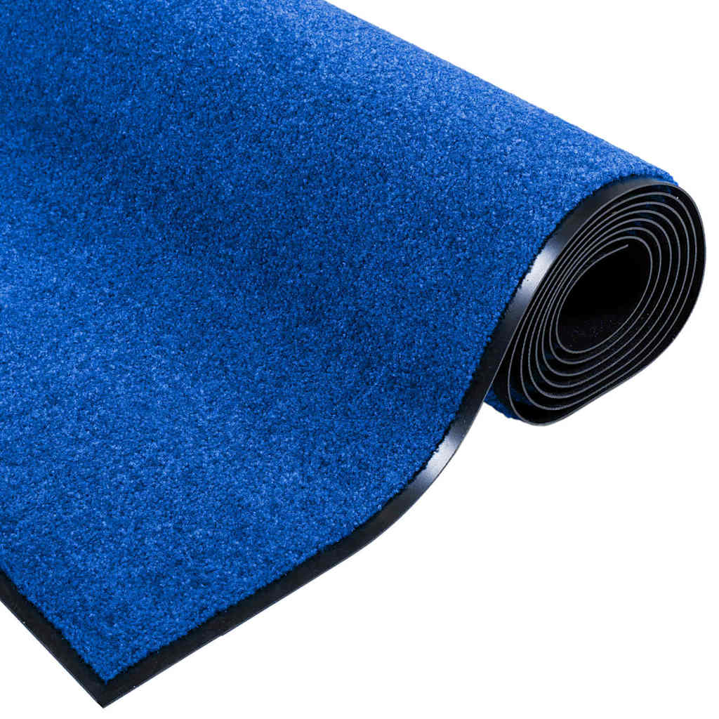 vidaXL Χαλάκι Εξώπορτας Μπλε και Μαύρο 120 x 250 cm Πολυαμίδιο και PVC