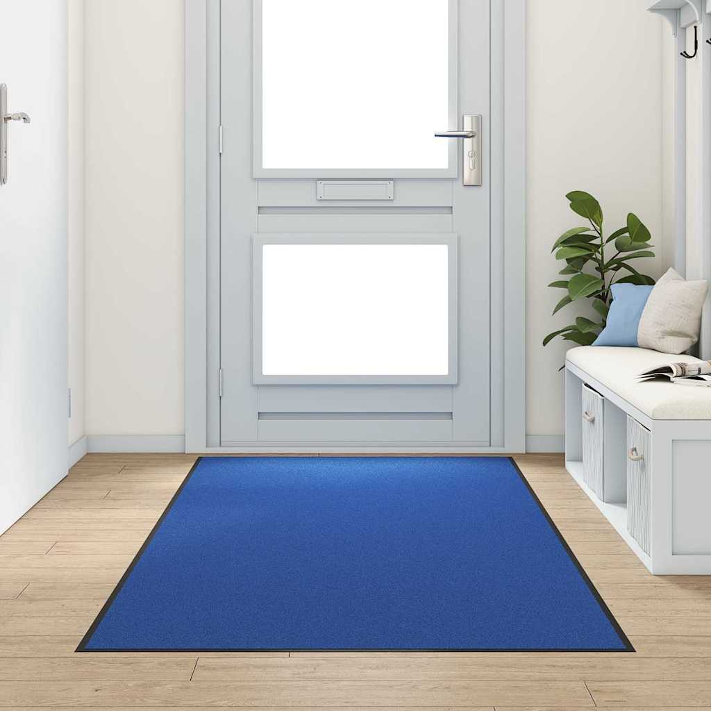 vidaXL Χαλάκι Εξώπορτας Μπλε και Μαύρο 120 x 250 cm Πολυαμίδιο και PVC