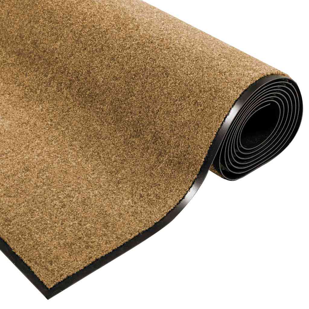 vidaXL Χαλάκι Εξώπορτας Κρέμα και Μαύρο 120 x 250 cm