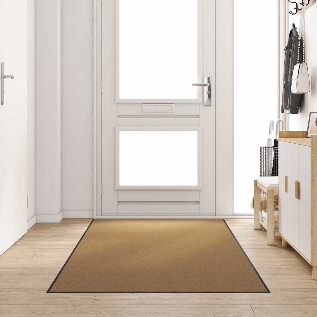 vidaXL Χαλάκι Εξώπορτας Κρέμα και Μαύρο 120 x 250 cm