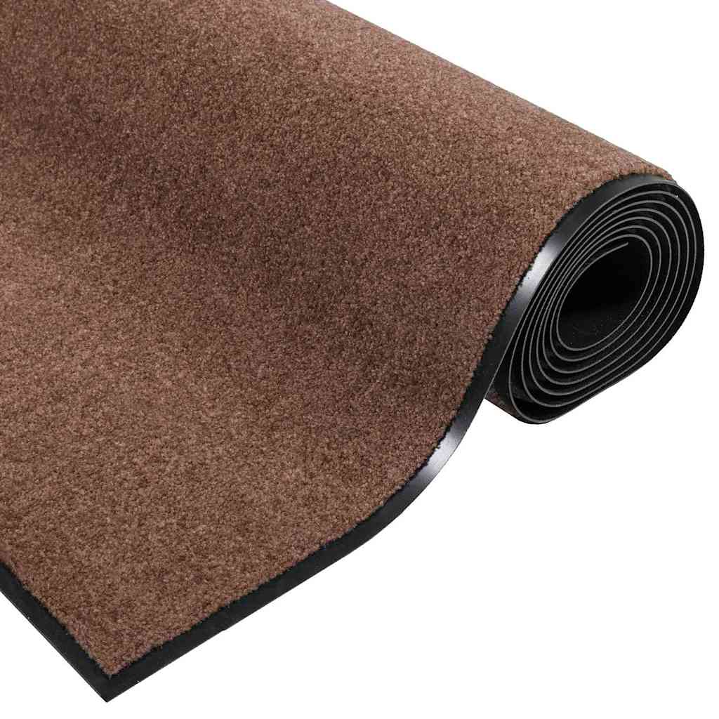 vidaXL Χαλάκι Εξώπορτας Καφέ και Μαύρο 90 x 150 cm 100% Πολυαμίδιο