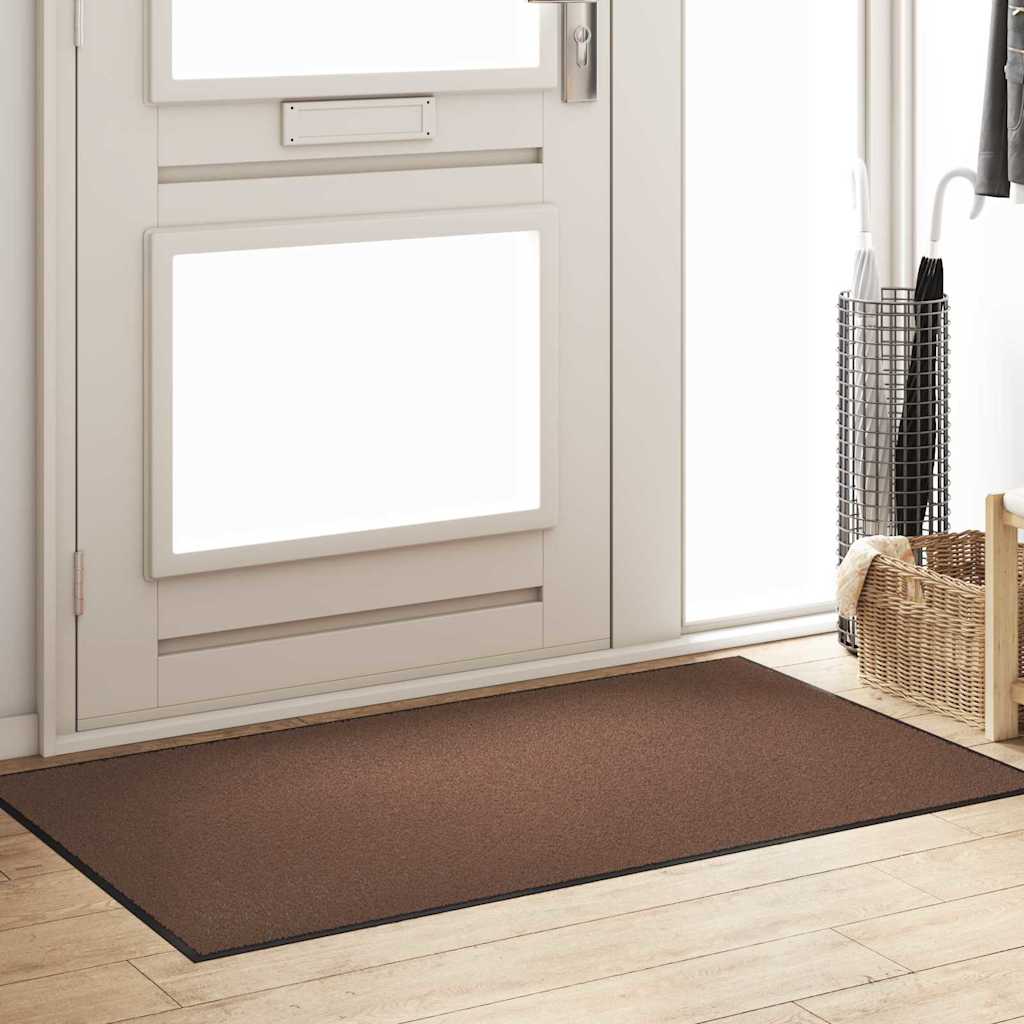 vidaXL Χαλάκι Εξώπορτας Καφέ και Μαύρο 90 x 150 cm 100% Πολυαμίδιο