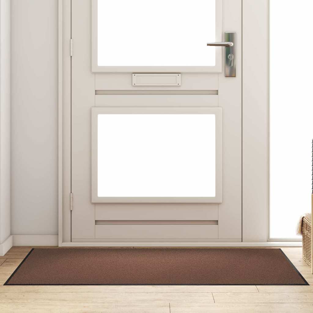vidaXL Χαλάκι Εξώπορτας Καφέ και Μαύρο 90 x 150 cm 100% Πολυαμίδιο