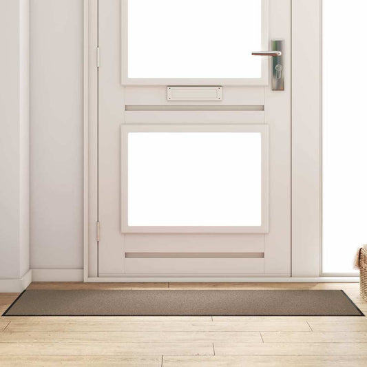 vidaXL Χαλάκι Εξώπορτας Μπεζ και Μαύρο 60 x 180 cm 100% Πολυαμίδιο