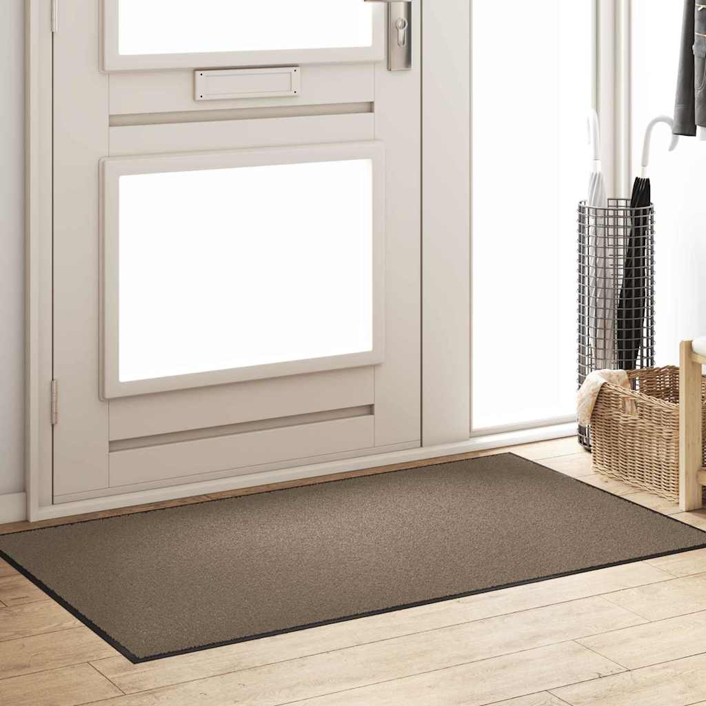 vidaXL Χαλάκι Εξώπορτας Άλλο Μπεζ και Μαύρο 90 x 150 cm