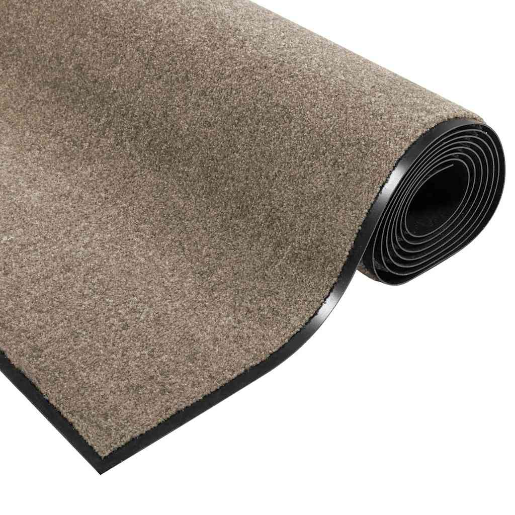 vidaXL Χαλάκι Εξώπορτας Μπεζ και Μαύρο 120 x 250 cm 100% Πολυαμίδιο