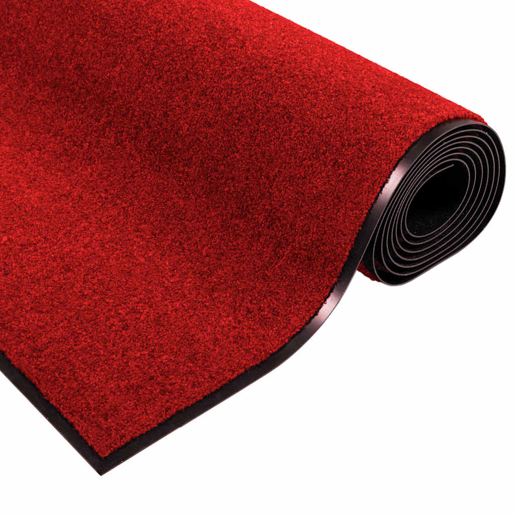vidaXL Χαλάκι Εξώπορτας Κόκκινο και Μαύρο 90 x 150 cm 100% Πολυαμίδιο