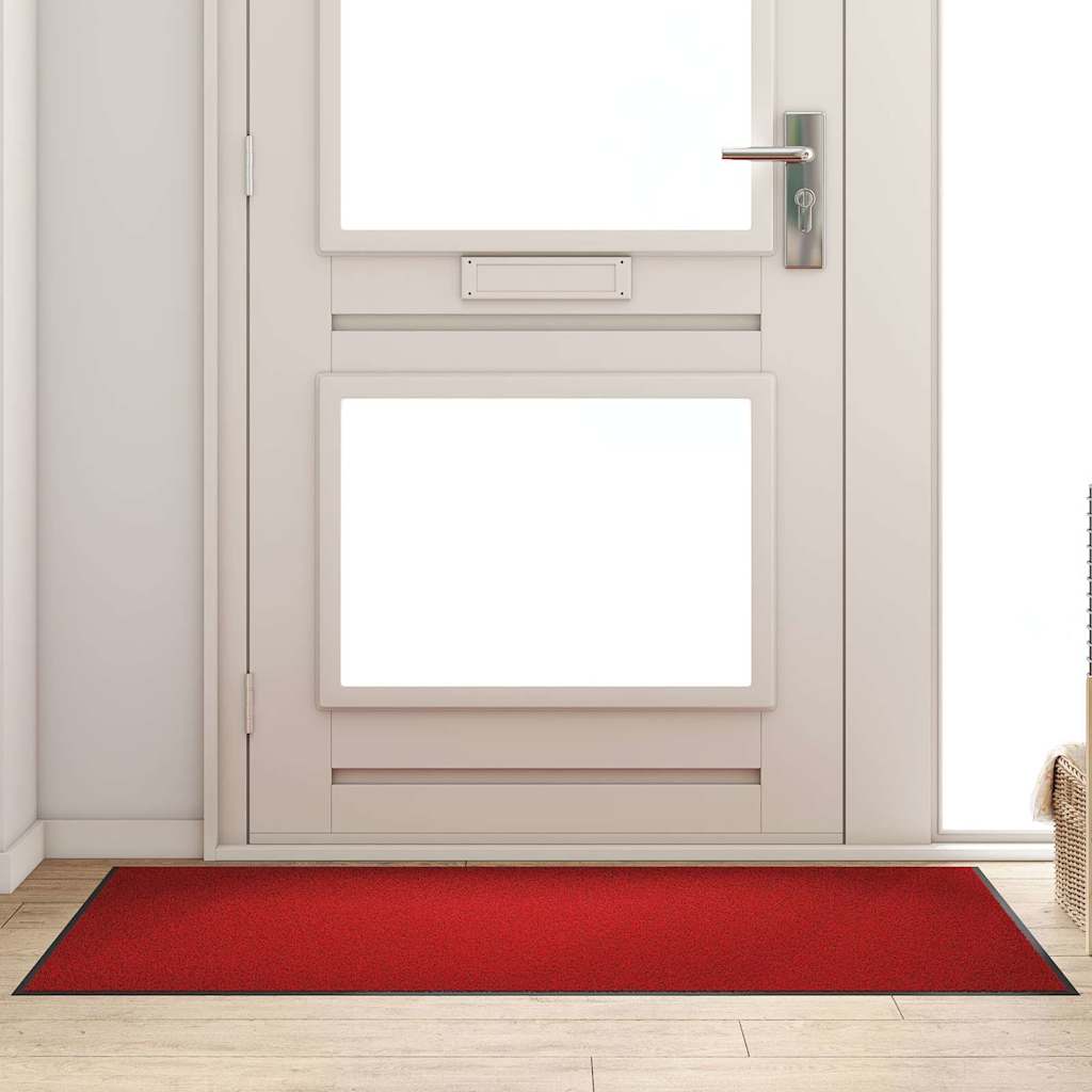 vidaXL Χαλάκι Εξώπορτας Κόκκινο και Μαύρο 90 x 150 cm 100% Πολυαμίδιο