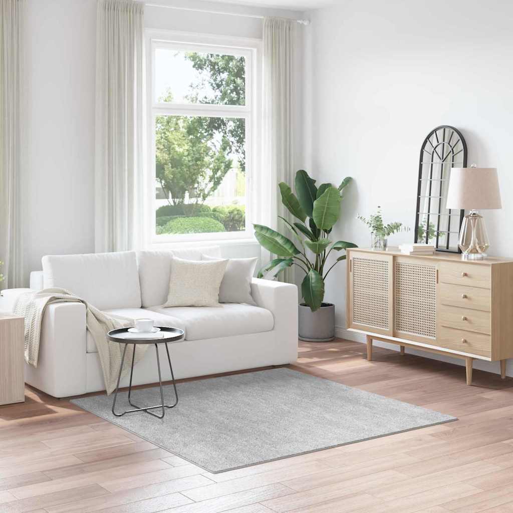 vidaXL Αντιολισθητικό Σαγκί Χαλάκι Γκρι 160 x 160 cm PP