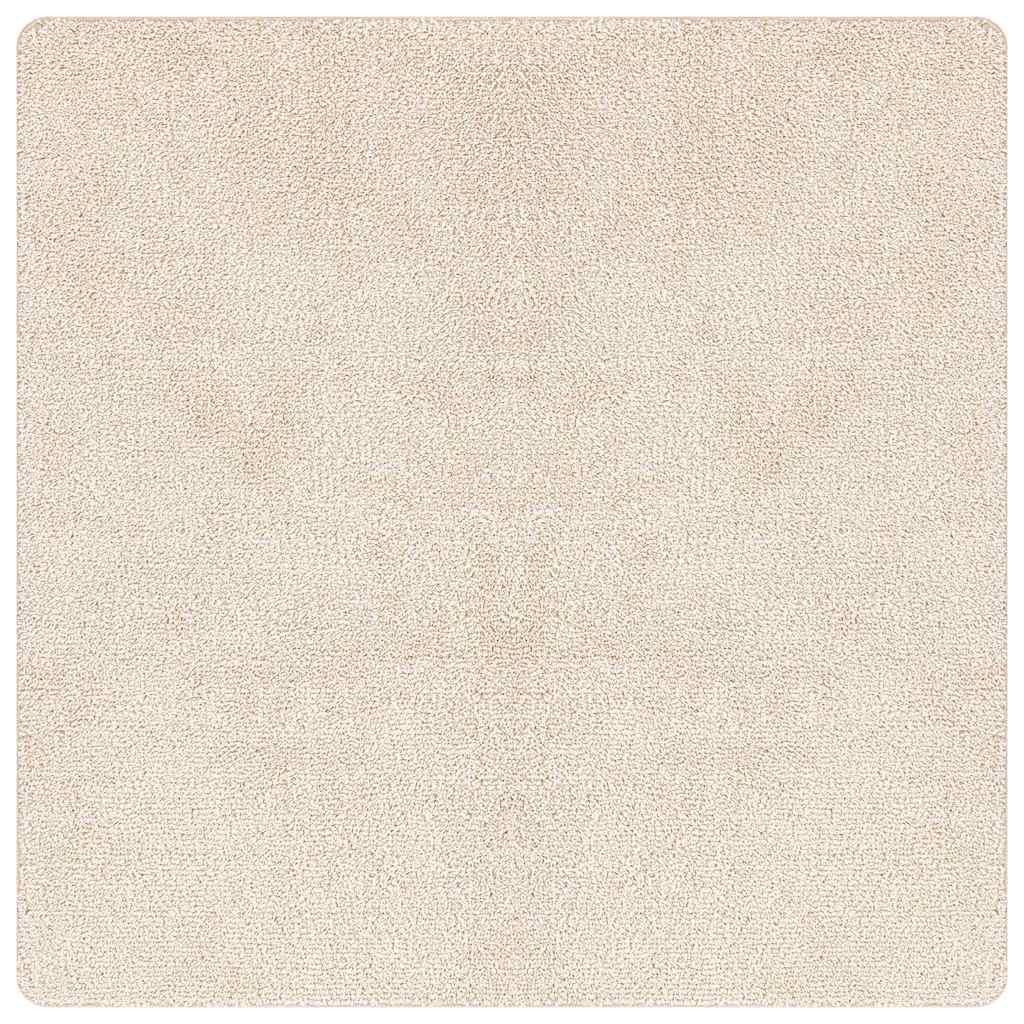 vidaXL Αντιολισθητικό Σαγκί Χαλάκι Κρεμ 120 x 120 cm PP