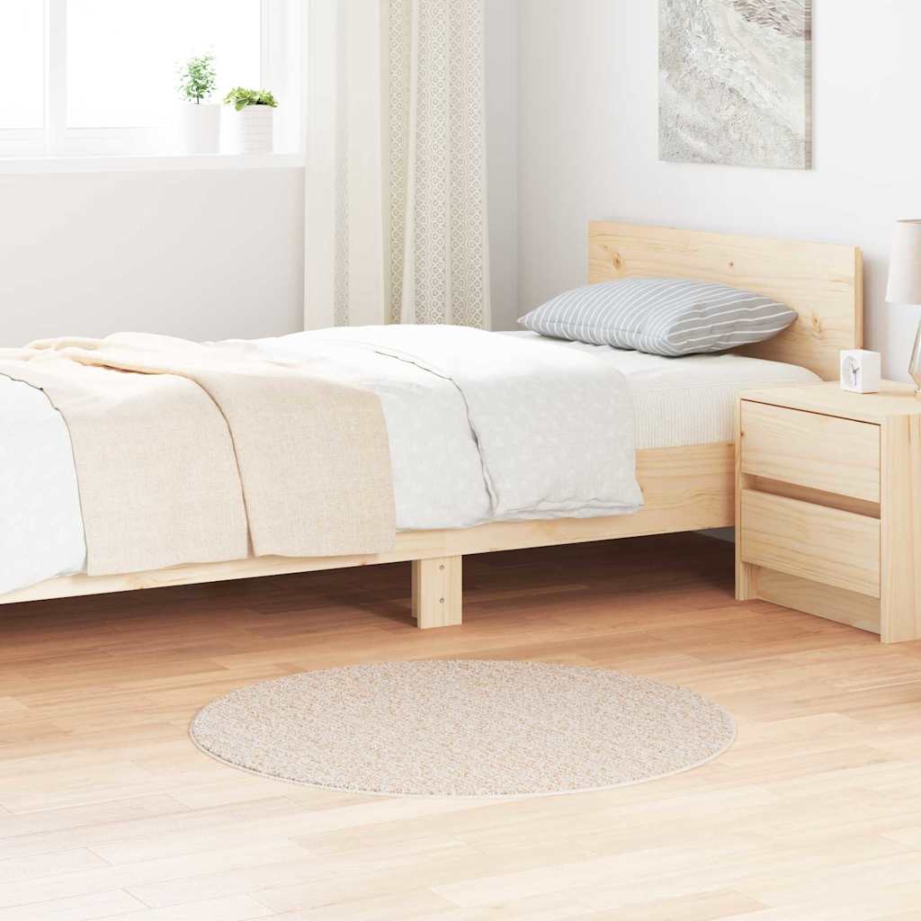 vidaXL Αντιολισθητικό Σαγκί Χαλάκι Κρεμ 90 x 90 cm PP