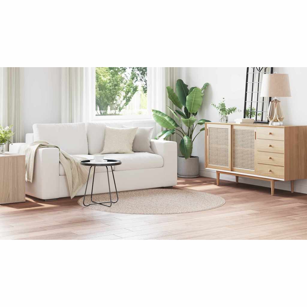 vidaXL Αντιολισθητικό Σαγκί Χαλάκι Κρεμ 160 x 160 cm PP