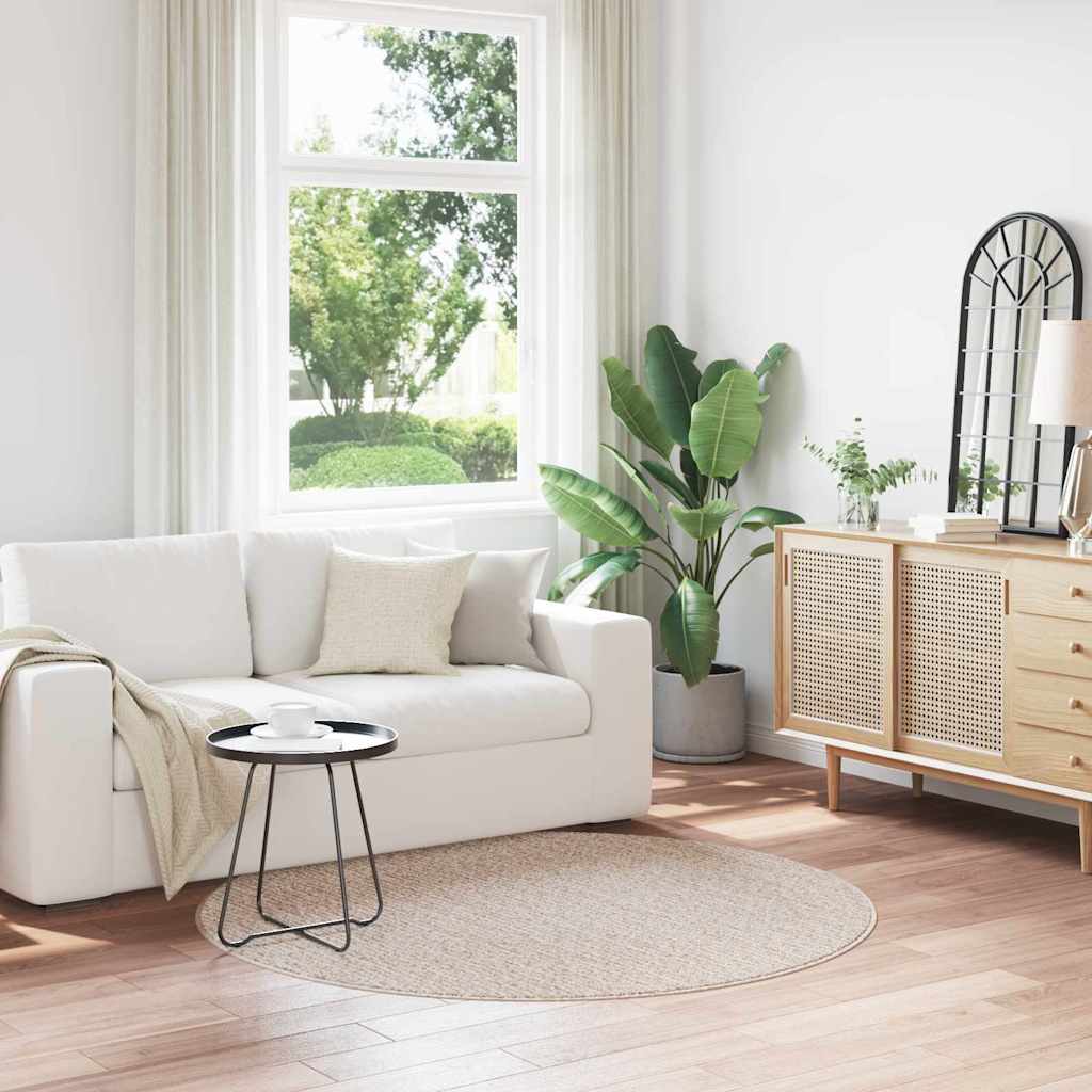 vidaXL Αντιολισθητικό Σαγκί Χαλάκι Κρεμ 160 x 160 cm PP