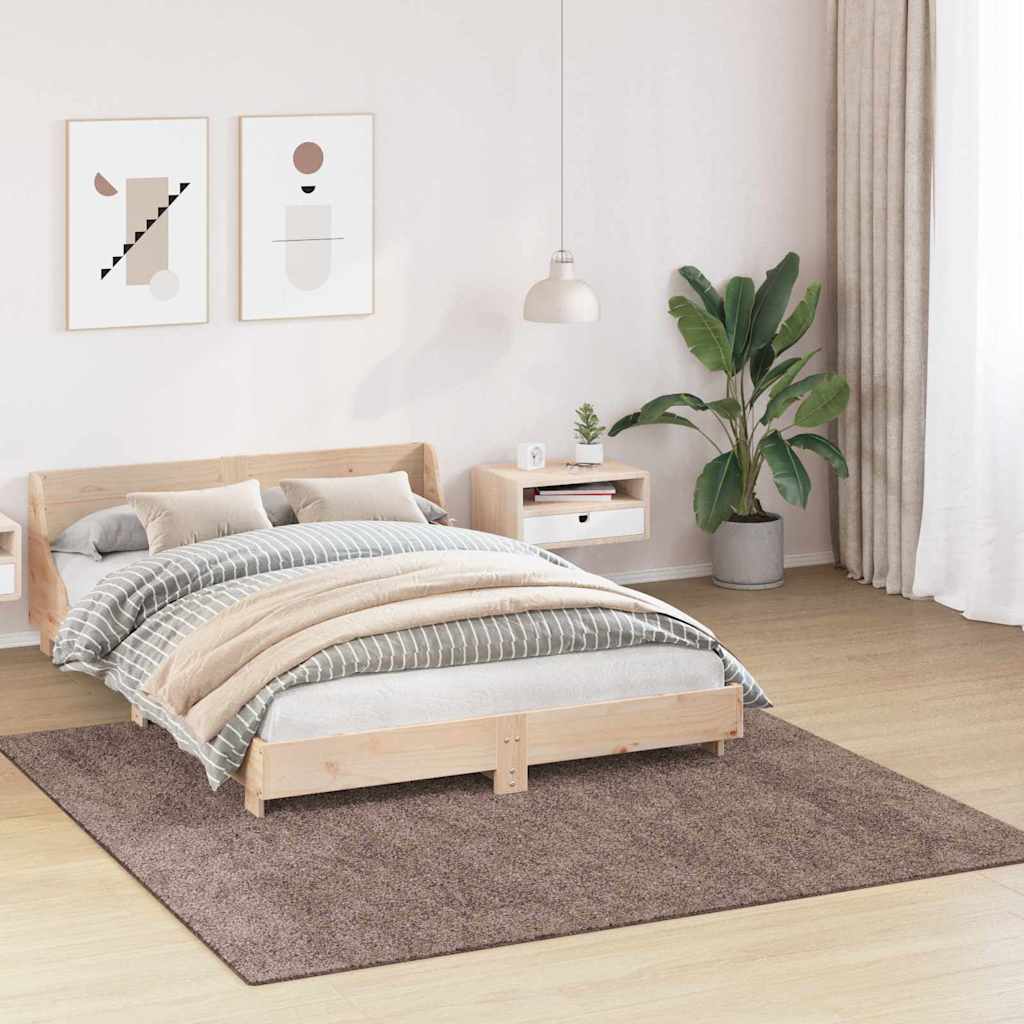 vidaXL Αντιολισθητικό Σαγκί Χαλάκι Καφέ 200 x 200 cm PP