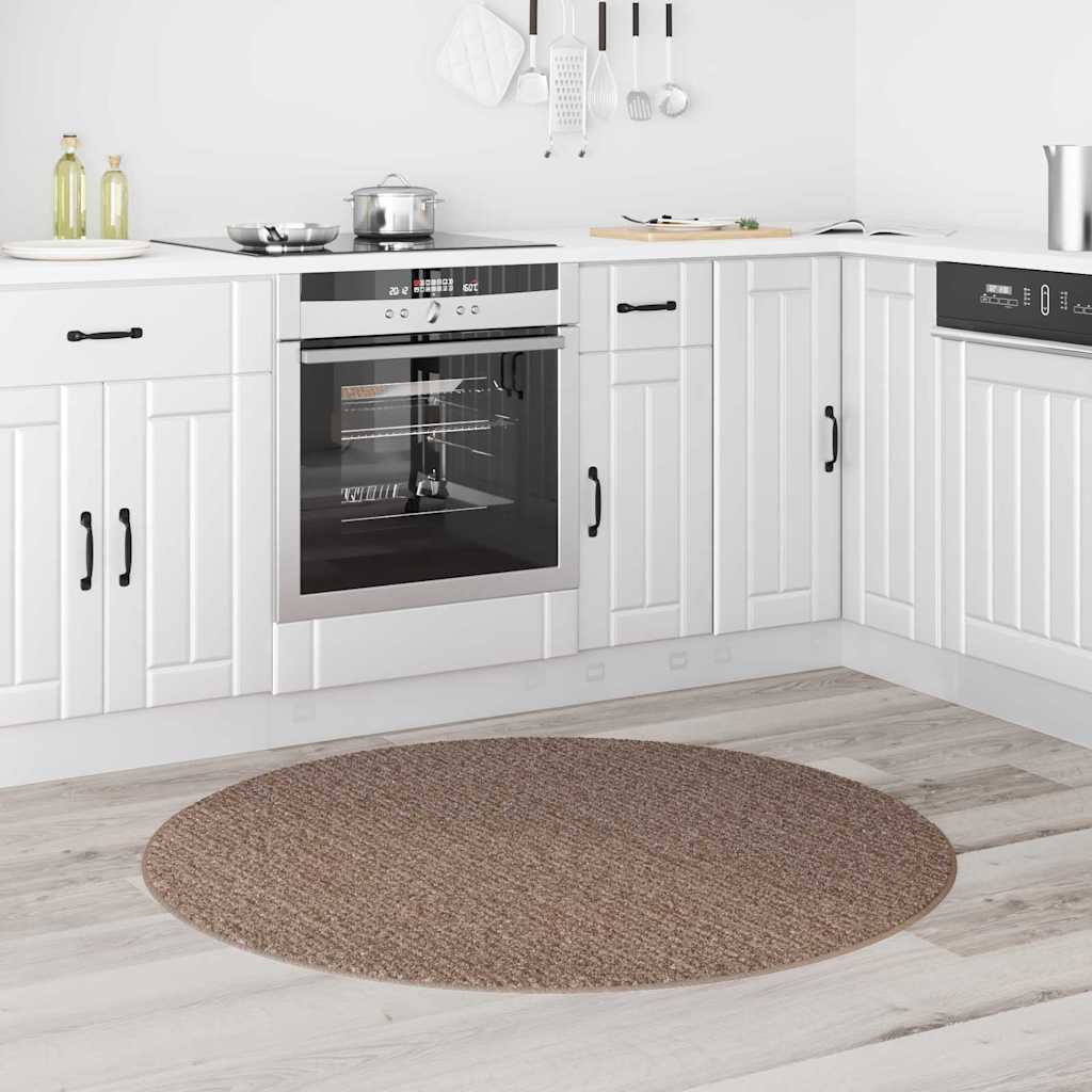 vidaXL Αντιολισθητικό Σαγκί Χαλάκι Καφέ 120 x 120 cm PP