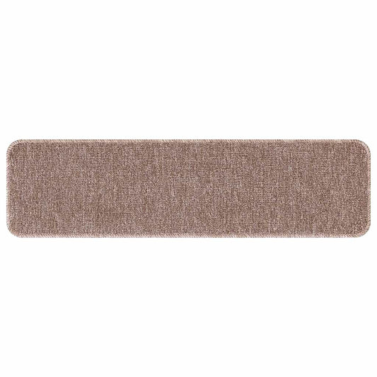 vidaXL Πατάκια Σκαλοπατιών με Λάστιχο Φωτεινό Καφέ 20x75