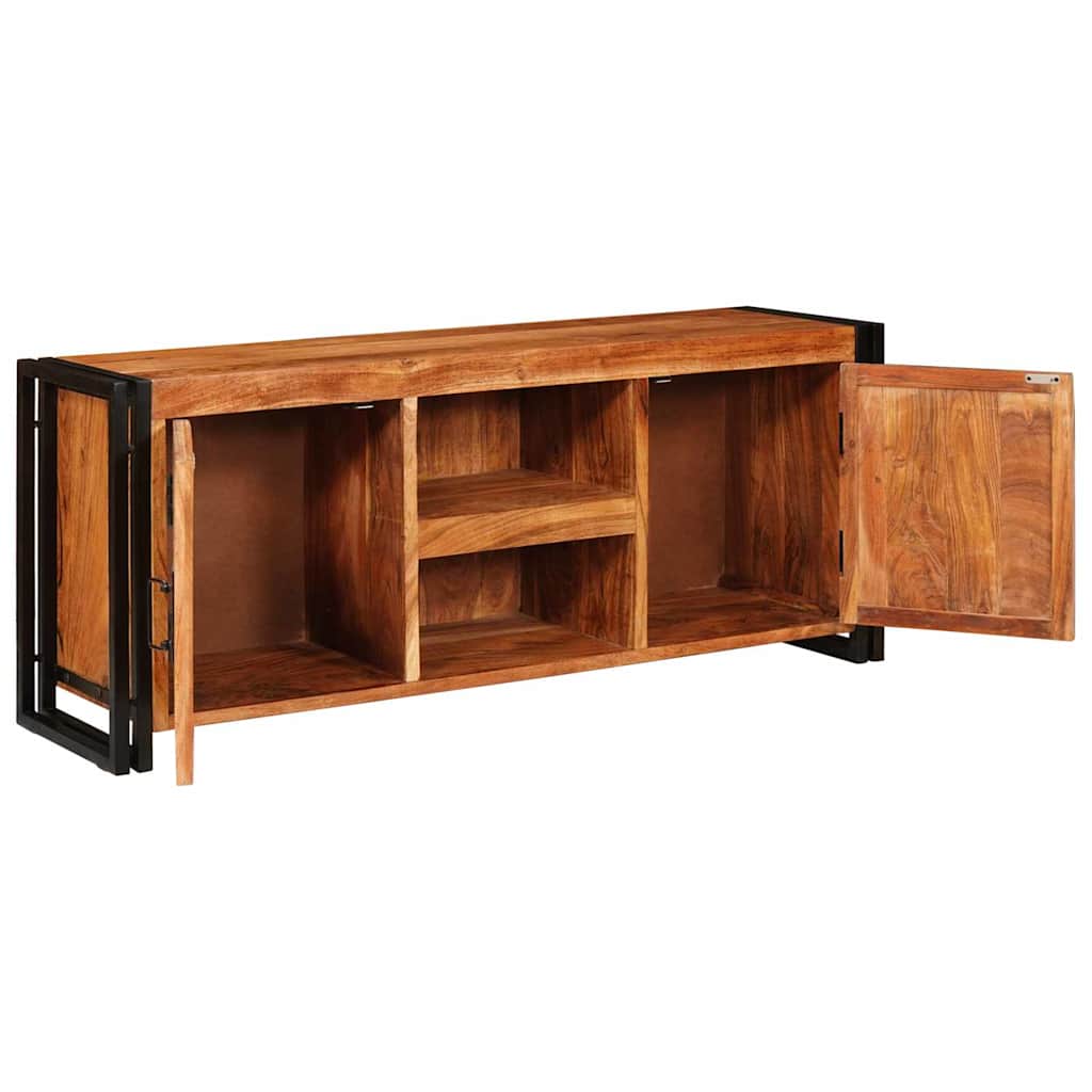 vidaXL Ντουλάπι TV με ράφι Καφέ 120 x 33 x 50 εκ Μασίφ ξύλο ακακίας